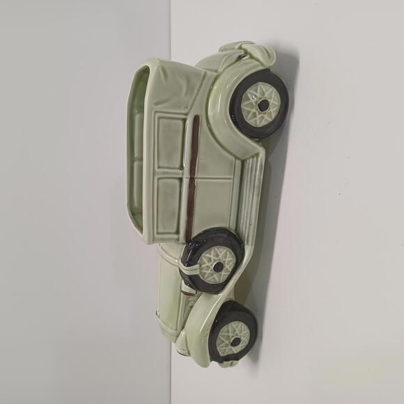 Vintage 1985 Inarco Japan Ceramic Classic Green 1930‎ Car Planter - Picture 1 of 7